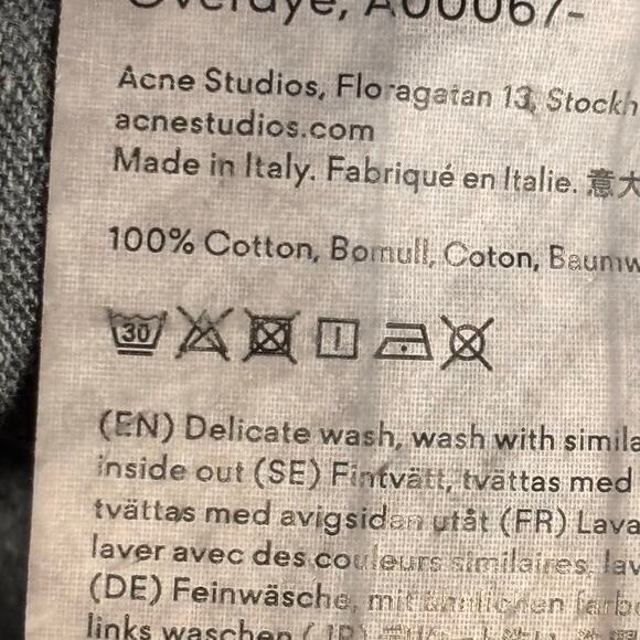 Acne Studios Blå Konst 1997 Overdyed Black Straight Leg Jeans 27x34 Minimalist - Picture 9 of 11